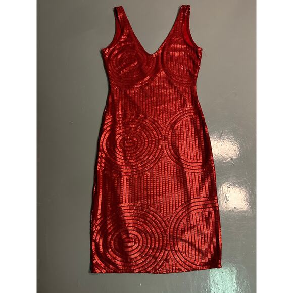 Seasalt, body cone sequins, red sleeveless evening dress valentine holiday Sz S - Picture 1 of 14